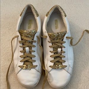 MICHAEL KORS gold sparkly shoes